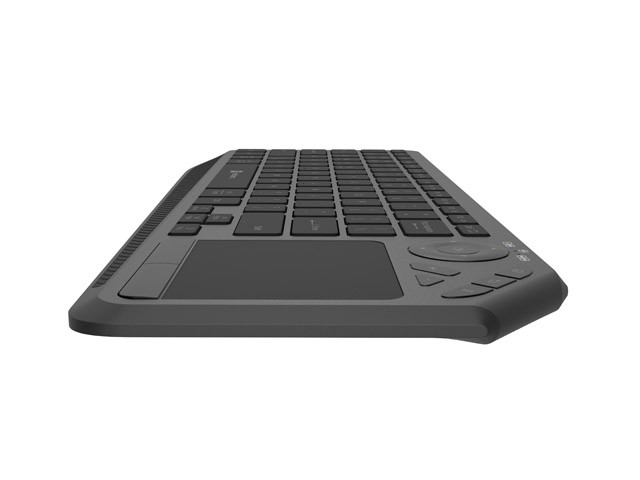 Natec Turbot 2 Teclado Inalámbrico Bluetooth + 2.4 GHz con Touchpad, Slim, para Smart TV, Layout Polaco, Negro