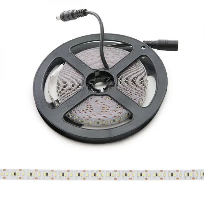 Tira de 204 LEDs/M 60W 4700Lm CRI85 2700ºK SMD3014 12VDC IP20 x5M 40.000H CA-3014-204-12W-IP20-WW