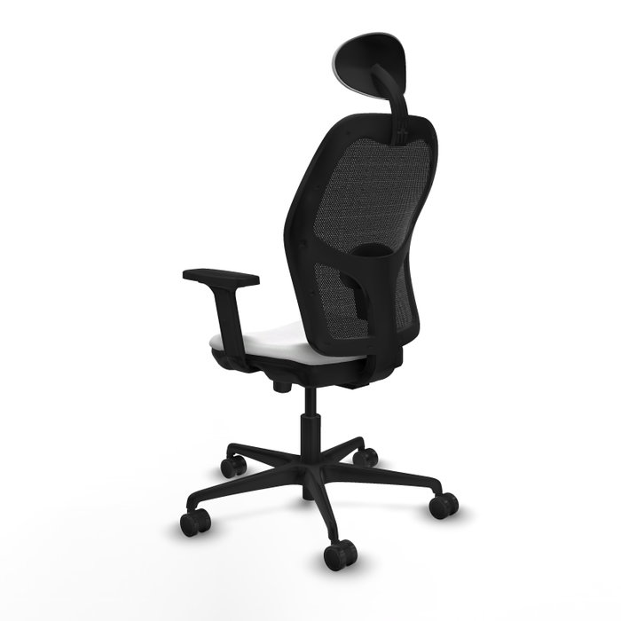 PIQUERAS Y CRESPO Silla de oficina Jorquera con mecanismo Sincro/Traslack, Tela Blanca y Malla Negra