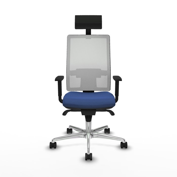 PIQUERAS Y CRESPO Silla de oficina Horna con mecanismo Sincro, Azul marino y Blanco