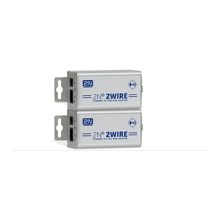2N 2WIRE-SET Conjunto de 2 Adaptadores Ethernet 2-Wire, 100 ohmios, Aluminio Metálico, 100-240 V, 75x40x40 mm