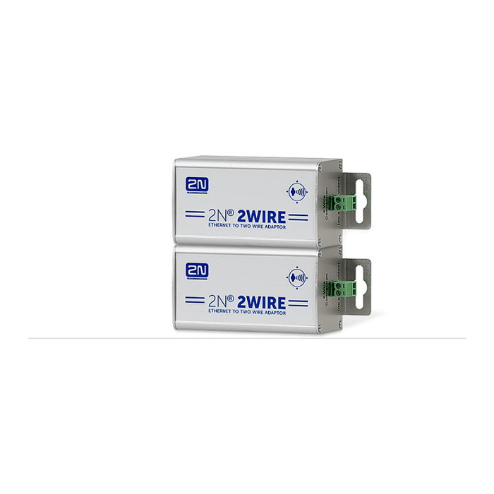 2N 2WIRE-SET Conjunto de 2 Adaptadores Ethernet 2-Wire, 100 ohmios, Aluminio Metálico, 100-240 V, 75x40x40 mm