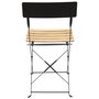 Home Deco Factory Silla Plegable Negra Bella vita Acero y Pino