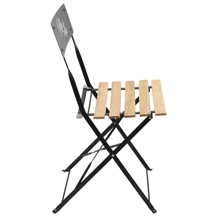 Home Deco Factory Silla Plegable Negra Bella vita Acero y Pino