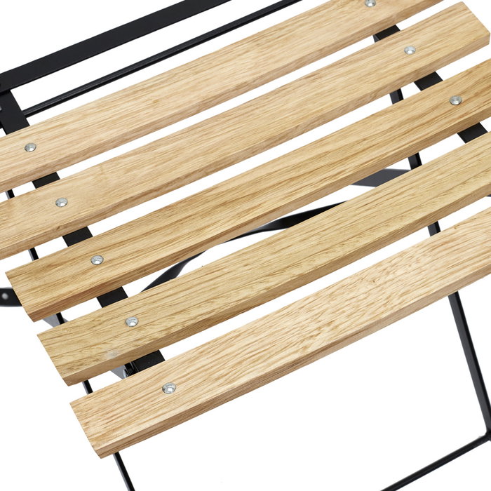 Home Deco Factory Silla Plegable Negra Bella vita Acero y Pino