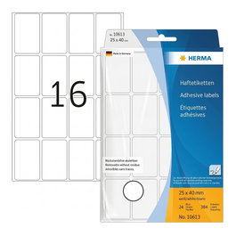 HERMA 10613 Etiquetas multiusos blancas 25x40 mm removibles 512 unidades