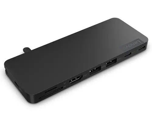Lenovo Slim Travel Dock - Base/replicador USB-C, HDMI 4K@60Hz, 2xUSB-A 3.2, 2xUSB-C, Lector SD, 65W PD - 4X11N40212