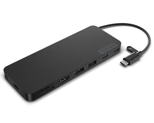 Lenovo Slim Travel Dock - Base/replicador USB-C, HDMI 4K@60Hz, 2xUSB-A 3.2, 2xUSB-C, Lector SD, 65W PD - 4X11N40212