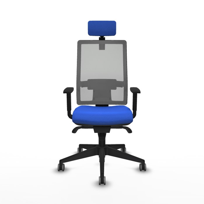 PIQUERAS Y CRESPO Silla de oficina Horna con mecanismo Sincro Azul y Gris