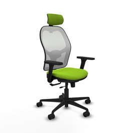 PIQUERAS Y CRESPO Silla de oficina Jorquera con mecanismo Sincro/Traslack Pistacho y Blanco