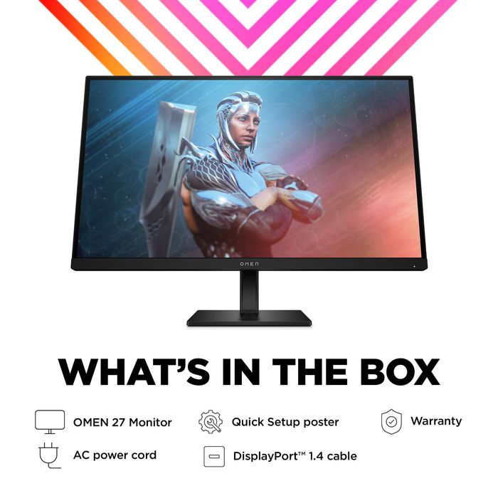 HP Omen 27" Monitor Gaming FHD 165Hz 1ms FreeSync Premium, Pantalla 27 Pulgadas para Juegos, 99% sRGB, OMEN 27 HP Omen 27" Monitor Gaming FHD 165Hz 1ms FreeSync Premium, Pantalla 27 Pulgadas para Juegos, 99% sRGB, OMEN 27