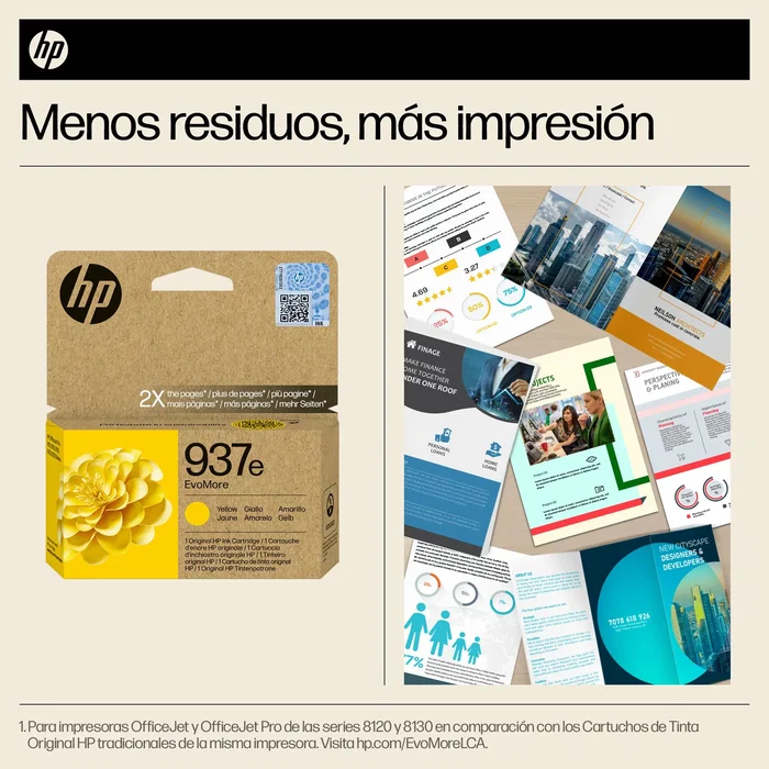 HP 937e EvoMore Cartucho de Tinta Amarillo XL