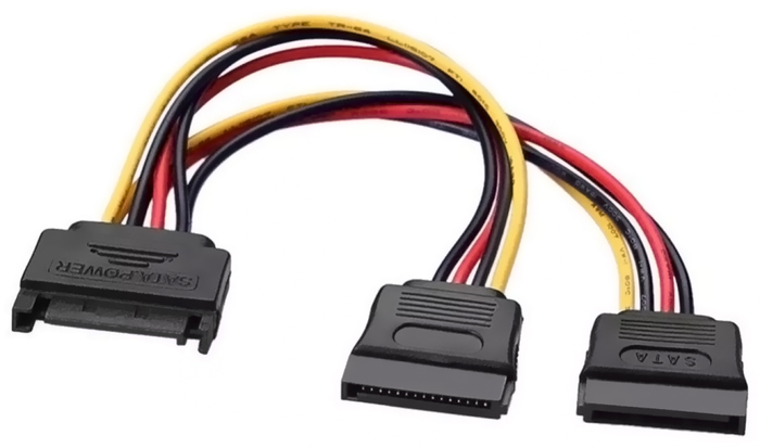 Aisens Cable de Alimentación SATA 1 Macho a 2 Hembra 20cm A131-0353
