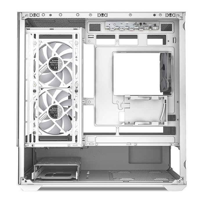 Sharkoon MK6 RGB Torre Media Gaming ATX Micro Mini-ITX con Ventana de Cristal Templado, Iluminación RGB, 3 Ventiladores 120mm, Color Negro, Blanco - Referencia MK6 RGB Micro-ATX