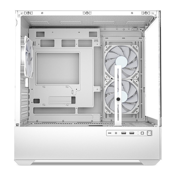 Sharkoon MK6 RGB Torre Media Gaming ATX Micro Mini-ITX con Ventana de Cristal Templado, Iluminación RGB, 3 Ventiladores 120mm, Color Negro, Blanco - Referencia MK6 RGB Micro-ATX