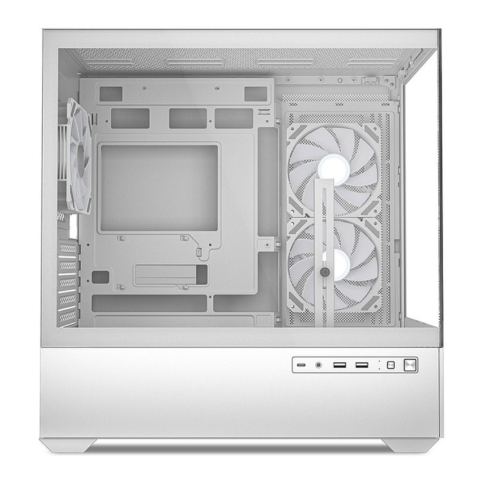 Sharkoon MK6 RGB Torre Media Gaming ATX Micro Mini-ITX con Ventana de Cristal Templado, Iluminación RGB, 3 Ventiladores 120mm, Color Negro, Blanco - Referencia MK6 RGB Micro-ATX