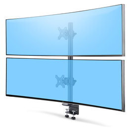 StarTech.com Soporte de Monitores Apilados Verticalmente para 2 Pantallas 49 Pulgadas Carga 16 kg por Monitor VESA 100x100 mm Montaje en C Negro