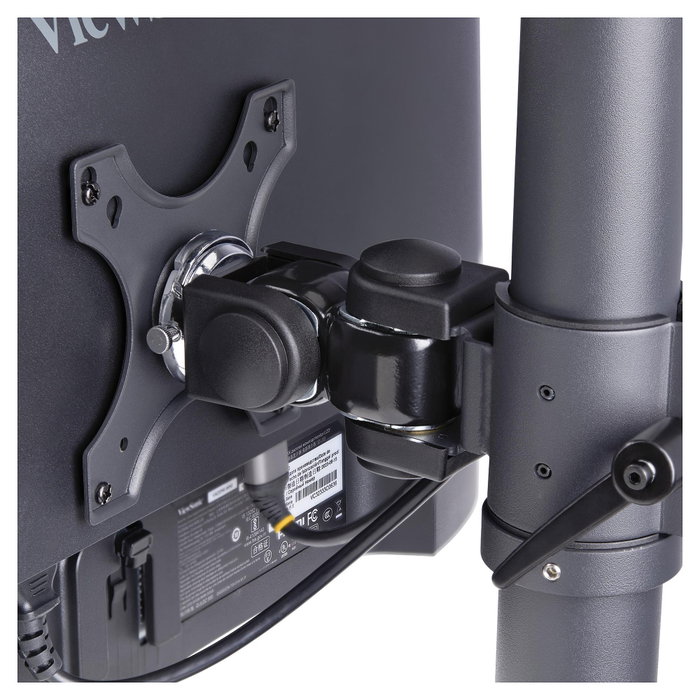 StarTech.com Soporte de Monitores Apilados Verticalmente para 2 Pantallas 49 Pulgadas Carga 16 kg por Monitor VESA 100x100 mm Montaje en C Negro