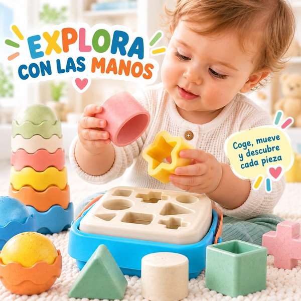 Jugatoys - misprimerosjuguetes Torres apilables y encajables infantiles 33x11x23cm