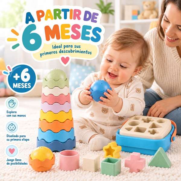Jugatoys - misprimerosjuguetes Torres apilables y encajables infantiles 33x11x23cm