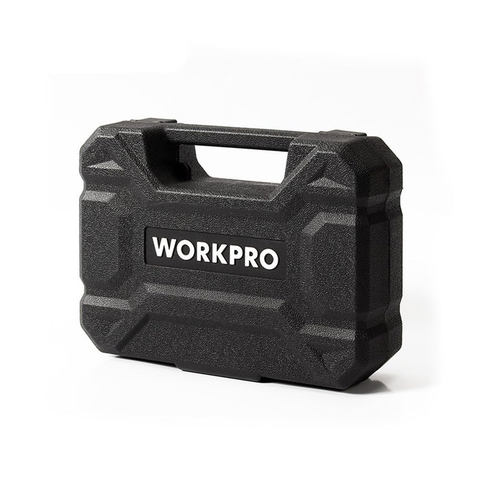 WORKPRO Juego de Herramientas 8 Piezas: Cutter 18mm, Destornilladores Plano y Phillips, Alicate, Martillo, Cinta Métrica 3m, Cinta Aislante, Comprobador de Corriente