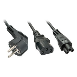 LINDY Cable de alimentación tipo Y Schuko a C13 y C5, 2m