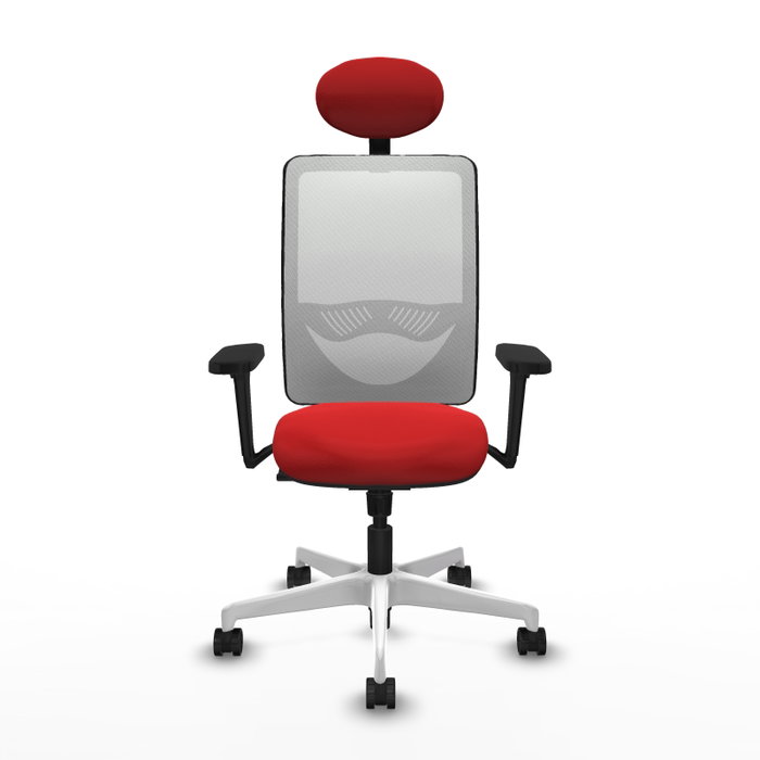 PIQUERAS Y CRESPO Silla de oficina Zulema con Mecanismo Sincro, Rojo y Blanco