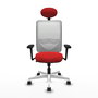 PIQUERAS Y CRESPO Silla de oficina Zulema con Mecanismo Sincro, Rojo y Blanco