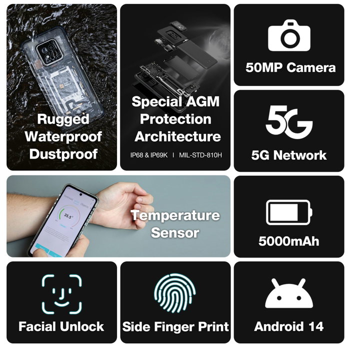 Agm AGM X6 Phantom Rugged Transparent