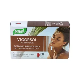 SANTIVERI Vigor Sol Actif Plus 30 Perlas - Complemento Alimenticio con Aceite de Onagra, Vitaminas y Minerales para el Cuidado de la Piel