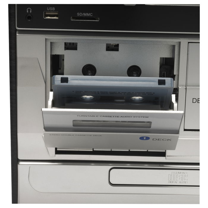 Denver MRD-166 Reproductor de CD Portátil con Radio DAB+ FM, Altavoces, MP3, USB, Cassette y Mando a Distancia - 6.9 kg, Negro y Gris