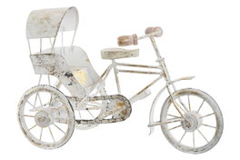 DKD Home Decor Vehículo de Decoración Rickshaw Blanco y Dorado