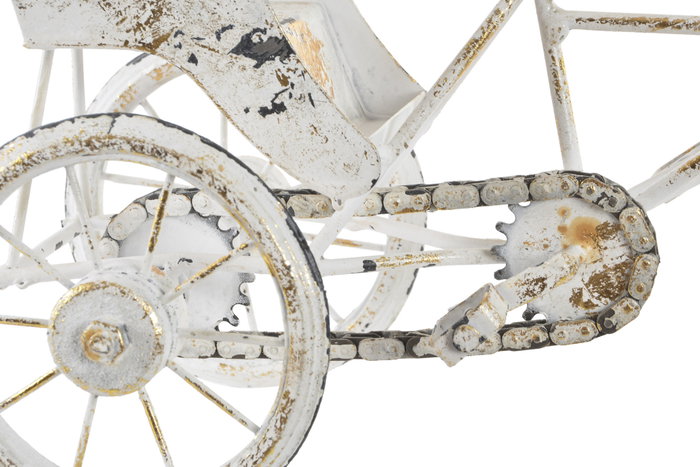 DKD Home Decor Vehículo de Decoración Rickshaw Blanco y Dorado