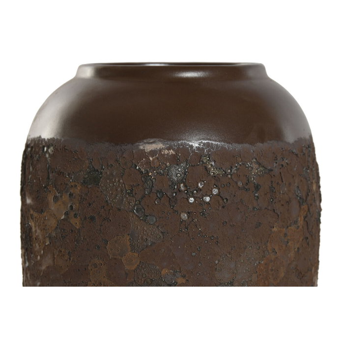 DKD Home Decor Jarrón de Cerámica Símil Óxido Marrón