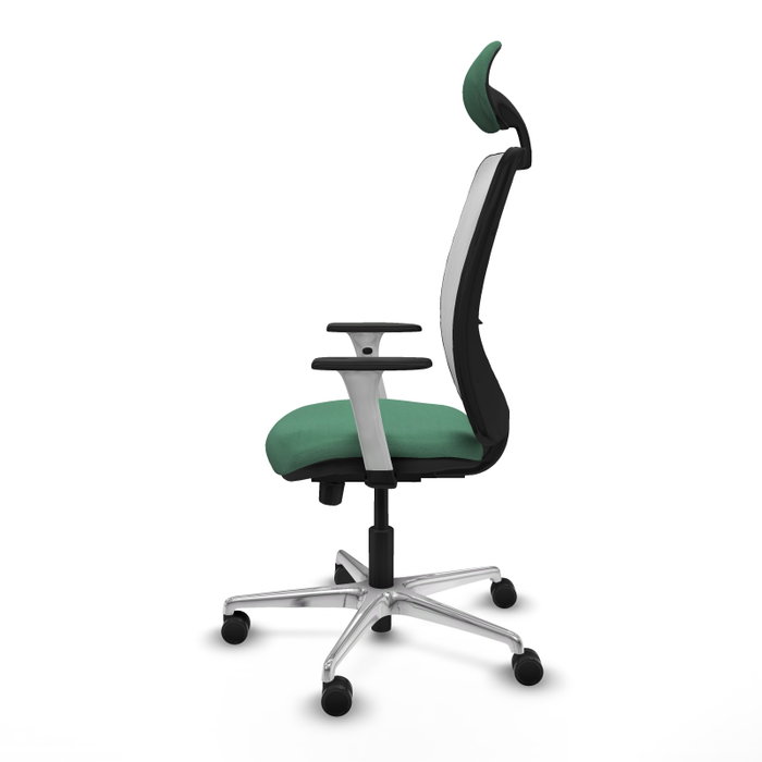 PIQUERAS Y CRESPO Silla de oficina Zulema con mecanismo Sincro/Traslack, Verde esmeralda y Blanco