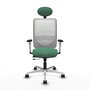 PIQUERAS Y CRESPO Silla de oficina Zulema con mecanismo Sincro/Traslack, Verde esmeralda y Blanco