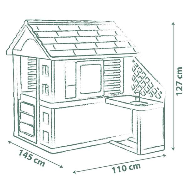 Smoby Casa Nature con Cocina 145x110x127