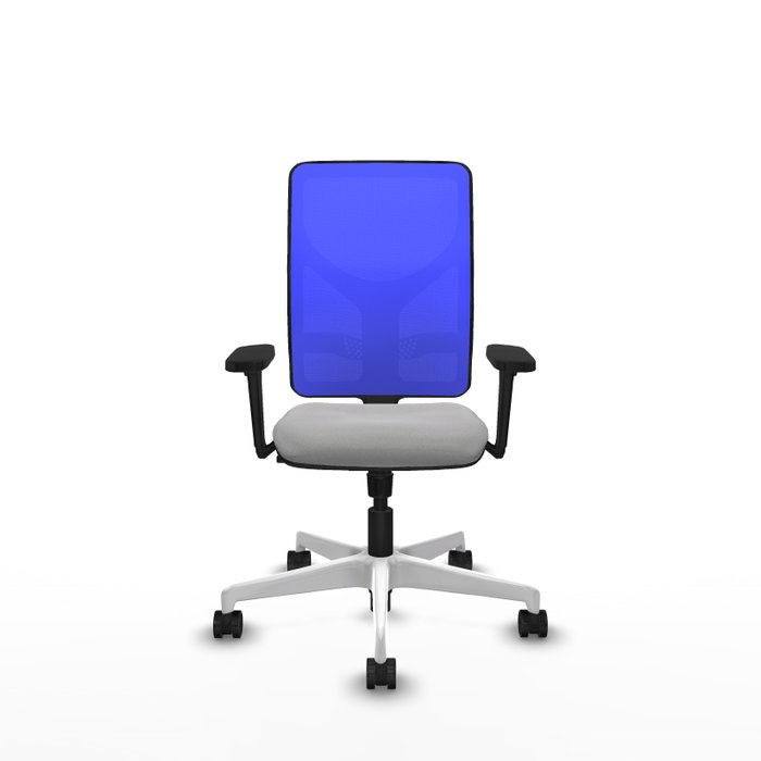 PIQUERAS Y CRESPO Silla de oficina Motilla con mecanismo Sincro, Gris claro y Azul