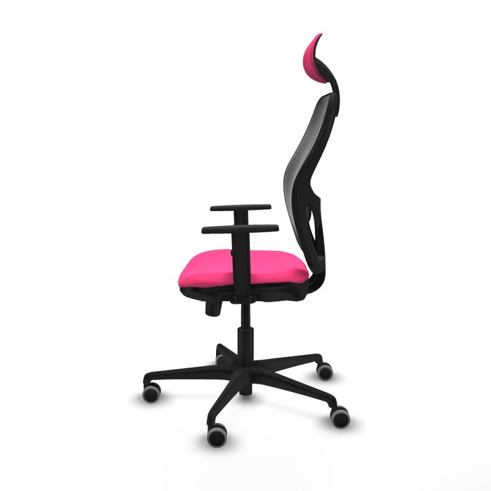 PIQUERAS Y CRESPO Silla de oficina Jorquera Rosa y Negro con mecanismo Sincro/Traslack
