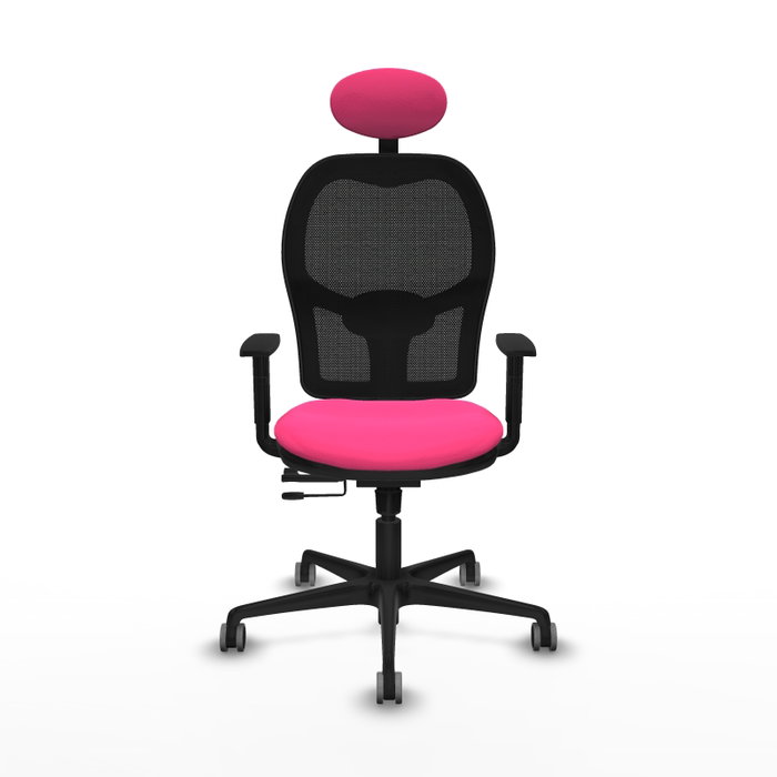 PIQUERAS Y CRESPO Silla de oficina Jorquera Rosa y Negro con mecanismo Sincro/Traslack