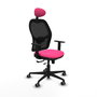 PIQUERAS Y CRESPO Silla de oficina Jorquera Rosa y Negro con mecanismo Sincro/Traslack