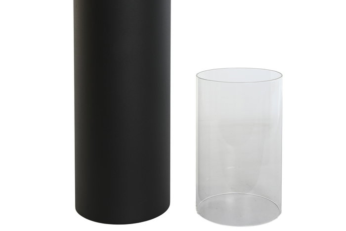 DKD Home Decor Portavelas 27 x 125 x 27 cm Set de 2 Metal Cristal Negro Loft DKD Home Decor Portavelas 27 x 125 x 27 cm Set de 2 Metal Cristal Negro Loft