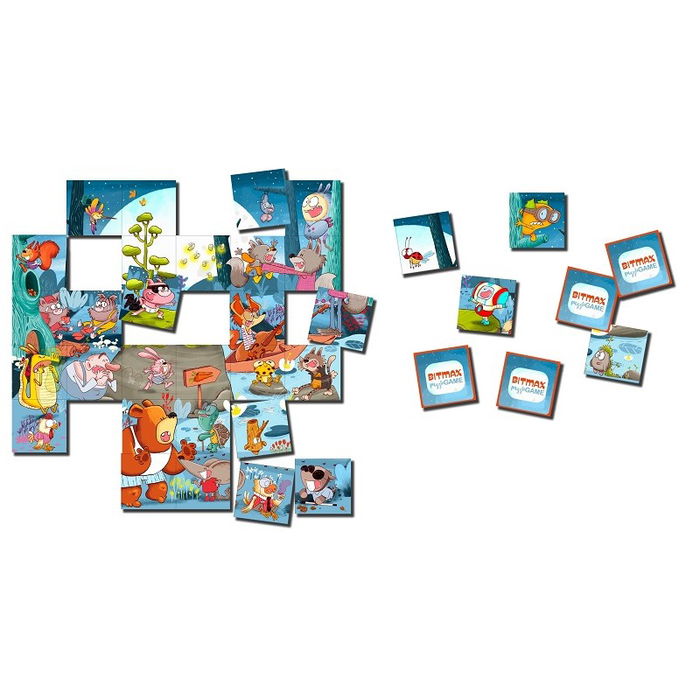 GDM Juego de Mesa Bitmax Puzzle Game - Puzzle y Juego de Memoria para 1-4 Jugadores (4+ años), con Referencias a Novela Gráfica Bitmas