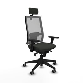PIQUERAS Y CRESPO Silla de oficina Horna con mecanismo Sincro, Negro y Gris