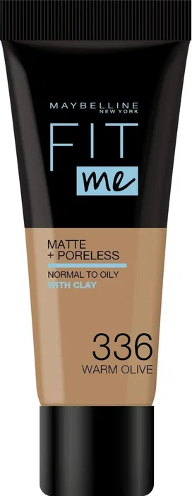 Maybelline Fit Me Matte + Poreless Base líquida 336, Oliva cálida Maybelline Fit Me Matte + Poreless Base líquida 336, Oliva cálida
