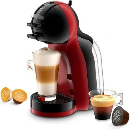 Krups Mini Me KP123H Cafetera de cápsulas semi-automática Dolce Gusto, 15 bares, 1500W, 0.8L, color rojo cereza