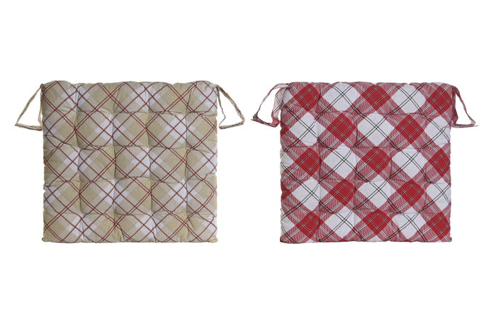 DKD Home Decor Cojin Silla Navidad Tradicional Rojo Blanco Algodon Polyester Velcro 40 x 4 x 40 cm (4 Unidades) DKD Home Decor Cojin Silla Navidad Tradicional Rojo Blanco Algodon Polyester Velcro 40 x 4 x 40 cm (4 Unidades)