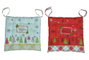 DKD Home Decor Cojin Silla Navidad Tradicional Rojo Blanco Algodon Polyester Velcro 40 x 4 x 40 cm (4 Unidades)