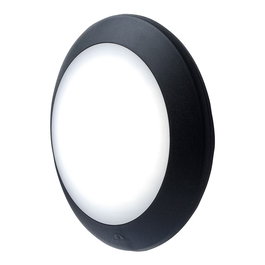 FUMAGALLI Plafón Superficie Redondo Berta, Negro, Translúcido, Casquillo E27, Ø275 x 80 mm, IP66, Para Bombilla de Hasta 160 mm (Máx 23W)