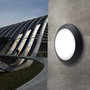 FUMAGALLI Plafón Superficie Redondo Berta, Negro, Translúcido, Casquillo E27, Ø275 x 80 mm, IP66, Para Bombilla de Hasta 160 mm (Máx 23W)